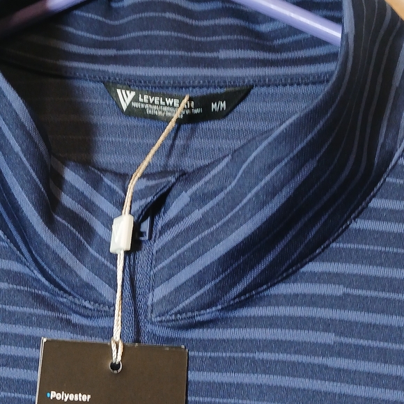 LEVEL WEAR MEN'S MEDIUM QUARTER ZIP PULLOVER GOLF SHIRT NEW WITH TAG - Picture 8 of 9